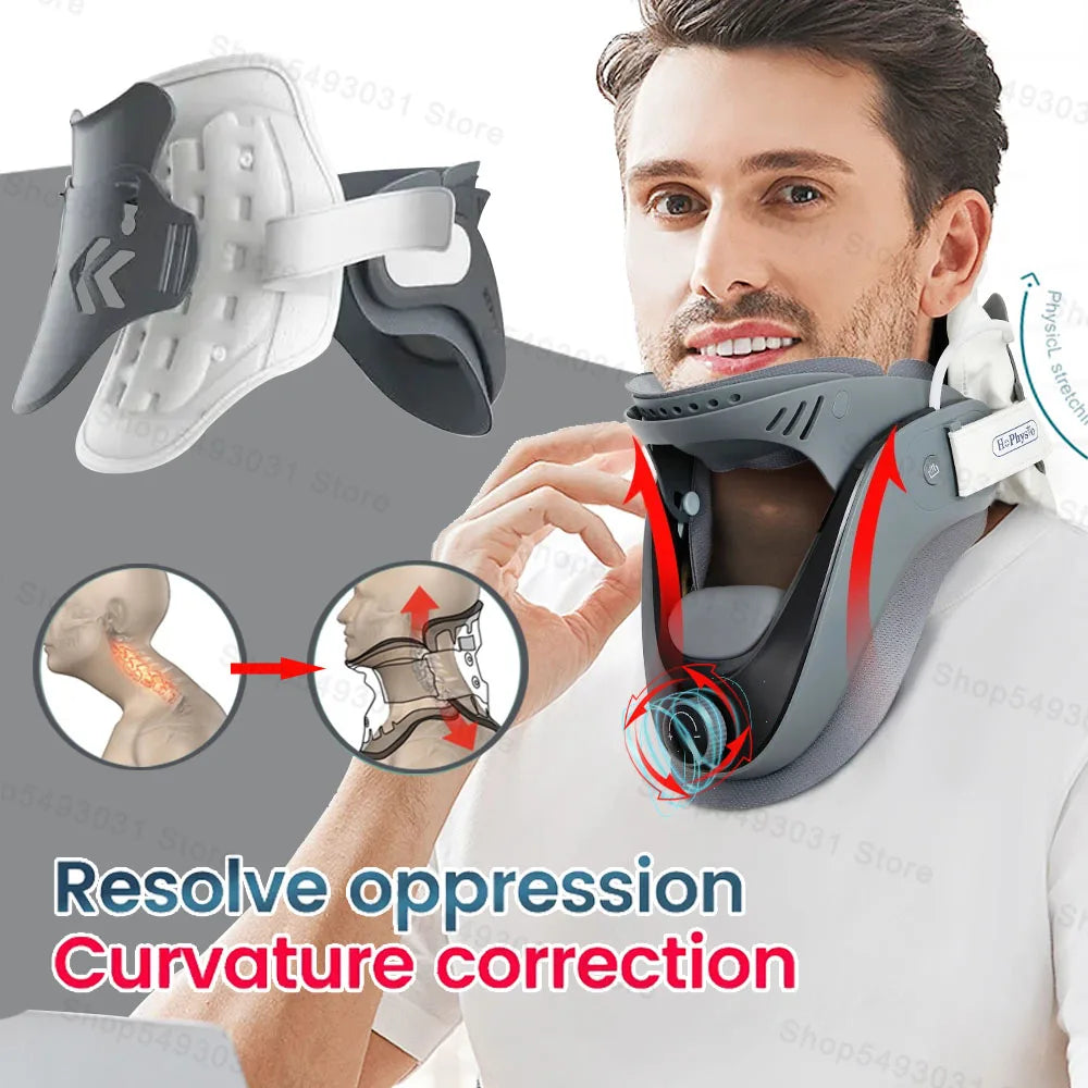 Cervical Neck Traction Device, Neck Stretcher for Neck Traction and Support, Adjustable Neck Traction Devices for Home Use