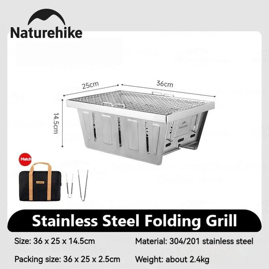 Naturehike Camping Charcoal Grill - Portable Folding Barbecue Rack