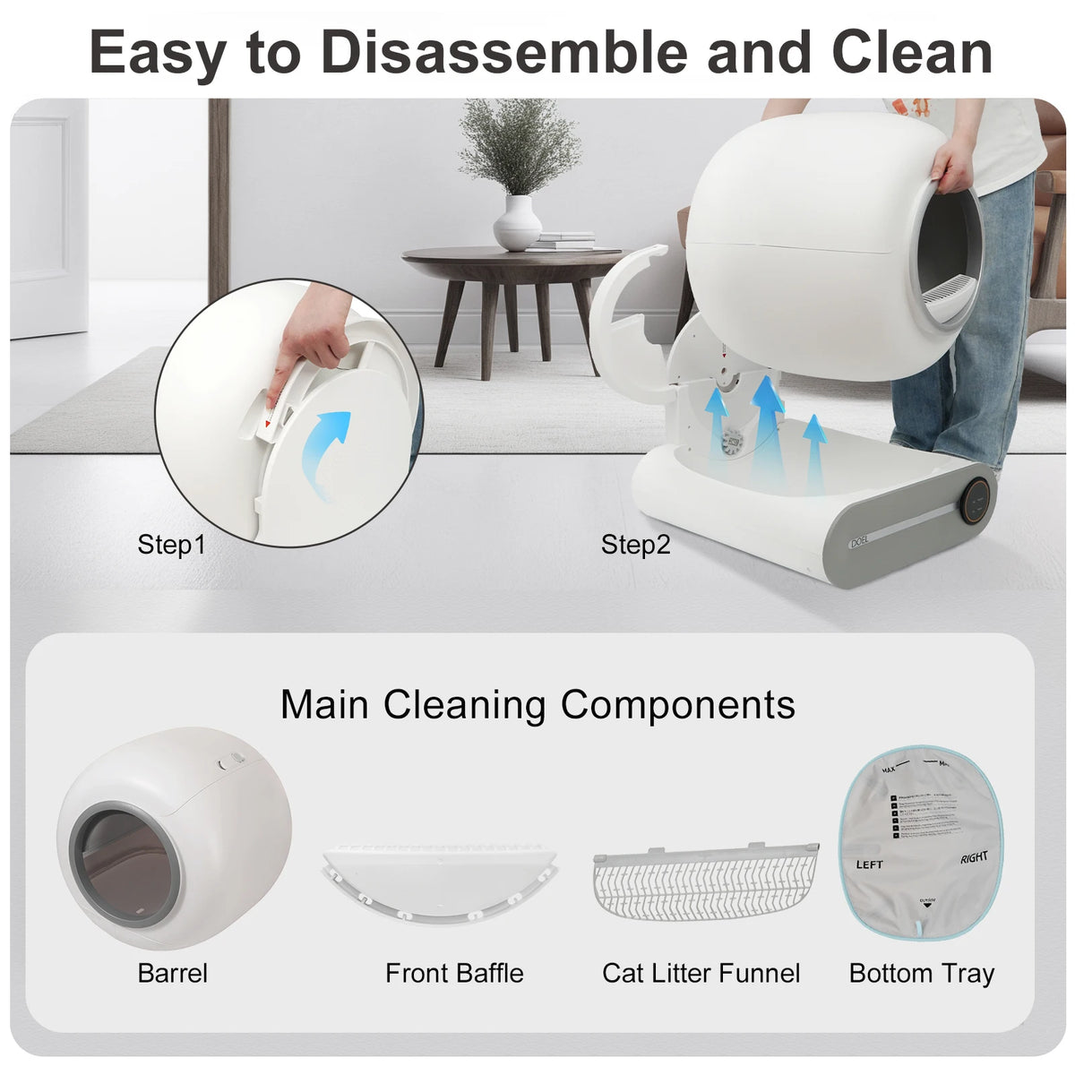 Doel Automatic Smart Self Cleaning Cat Litter Box With Wifi