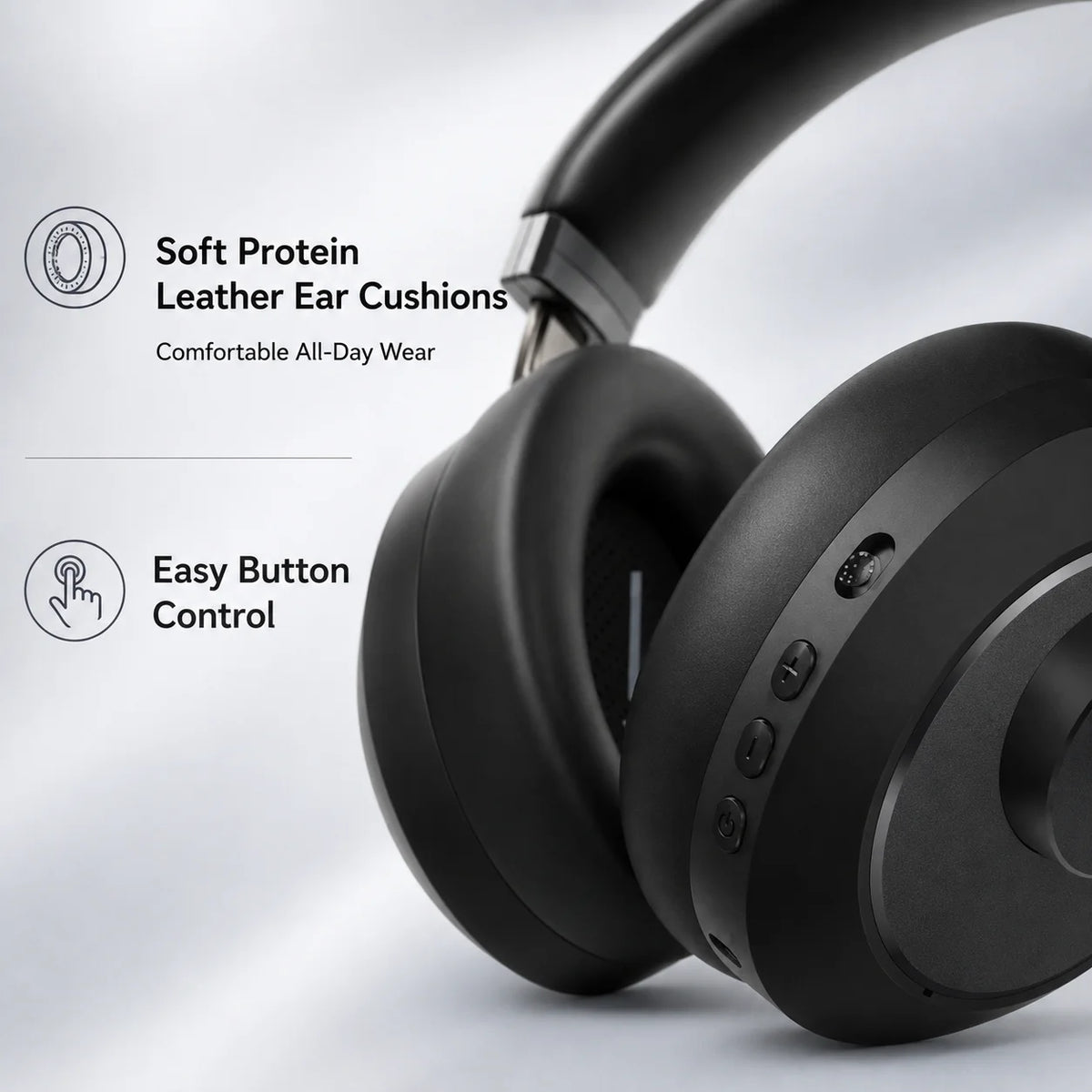 ANC Headphones Bluetooth Earphones Over Ear Wireless Headphones Noise Cancelling Foldable Stereo Headset with Mic HiFi Sounds