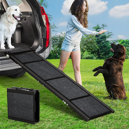 Himiss Foldable Dog Car Ramp - Heavy Duty Non Slip Surface