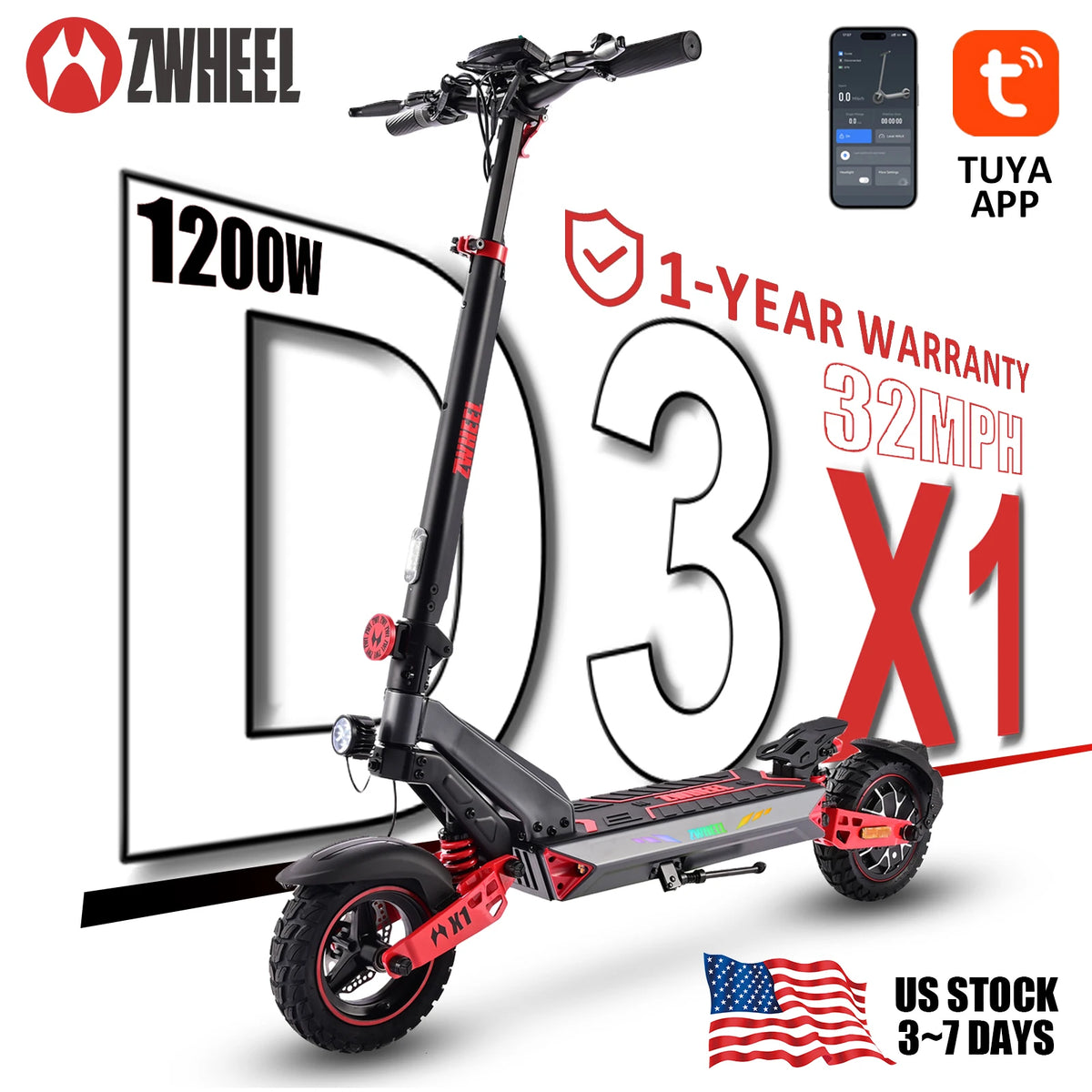 ZWHEEL D3 Electric Scooter With Long Range And Bluetooth Lock