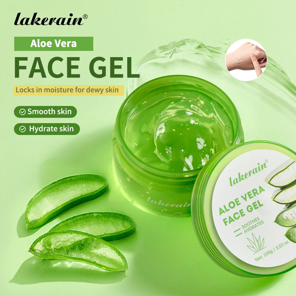 Aloe Vera 5 Pcs Skin Care Set Cleanser Toner Serum Eye Cream Gel Deeply Moisturizing Soothing Hydrating Calming Daily Facial Care