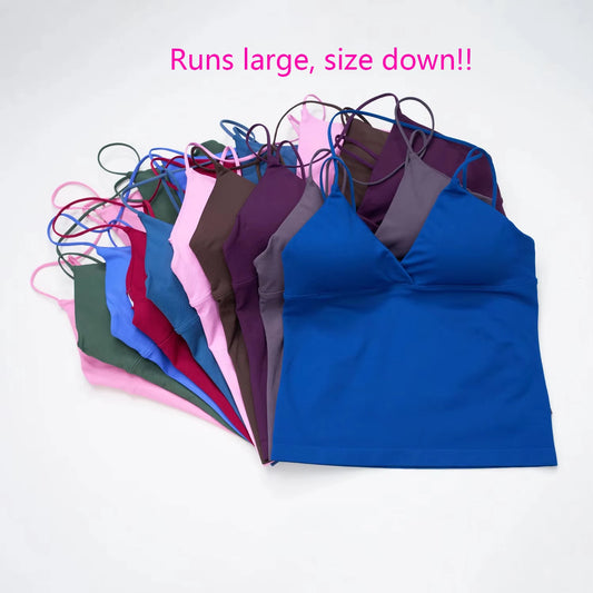 NCLAGEN Women Seamless Twist Front Longline Tank Top