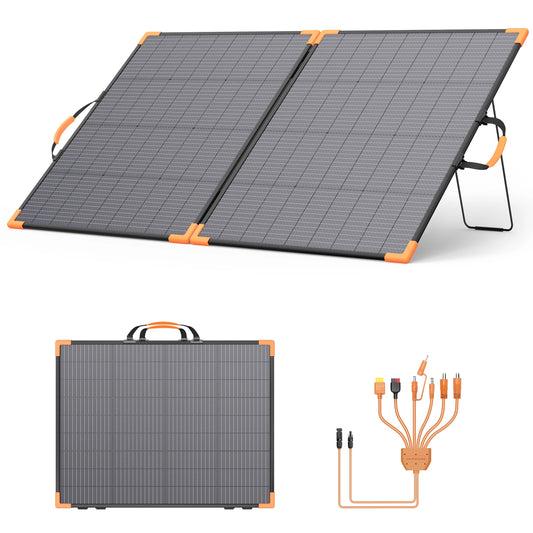 MHPOWOS Bifacial Foldable Solar Panel Waterproof Camping Charger