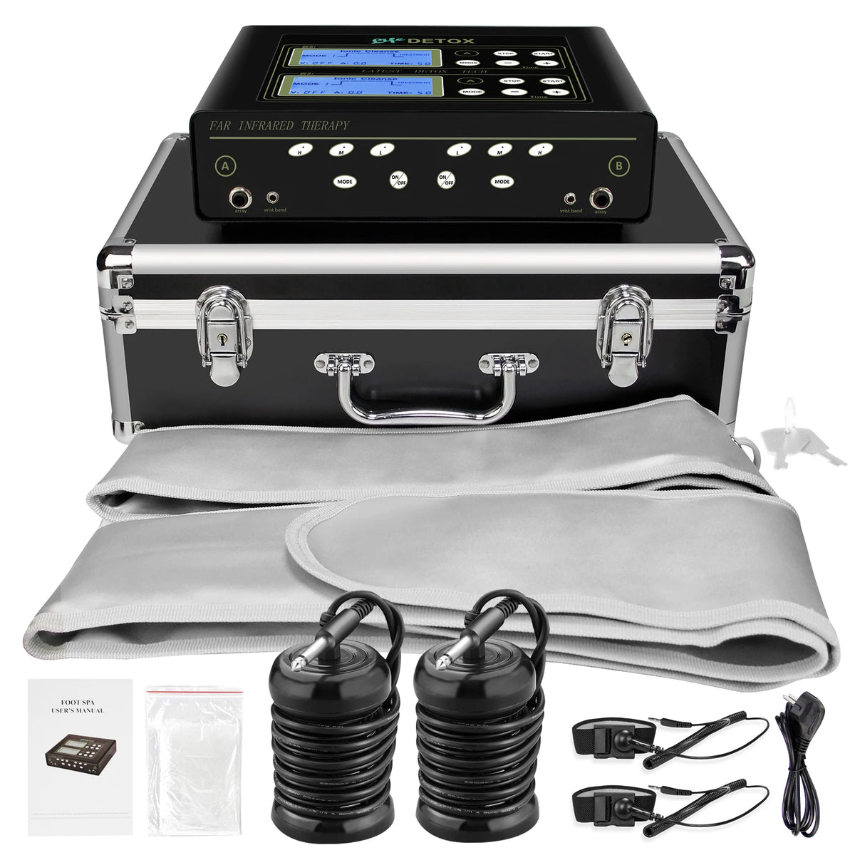 Salon Detox Spa Device - Dual Ionic Foot Bath And Infrared Waist Belt