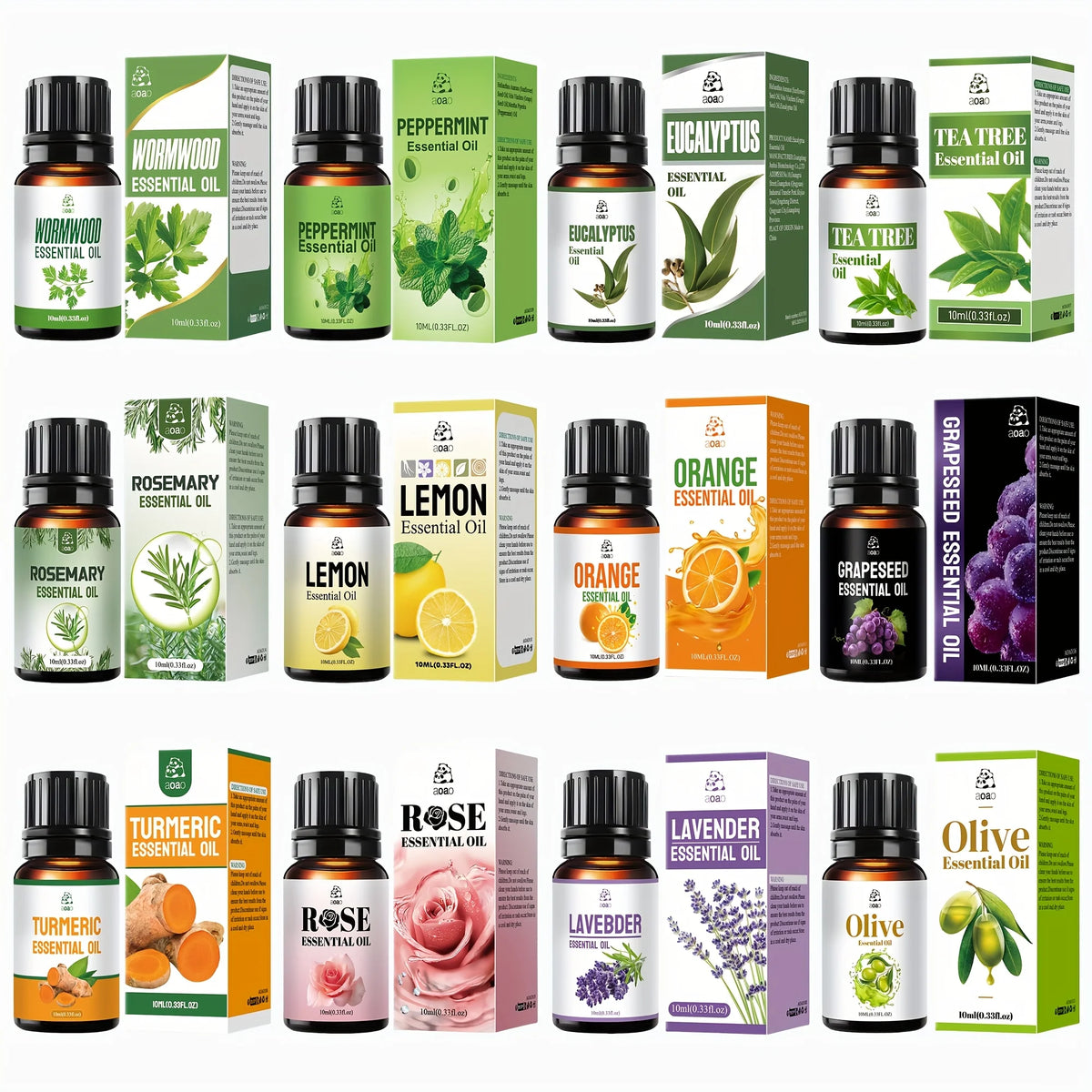 12pc Skin Care Blend Essential Oil - Natural Plant Extract, Used For Massage, Skin Care, Facial, Hair Skin Care Oil, Rich And Long-lasting Fragrance Essential Oil.