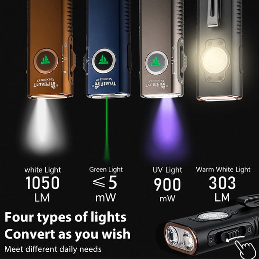 TrustFire MINIX3 Flat EDC Flashlight - 1050 Lumens Rechargeable LED.