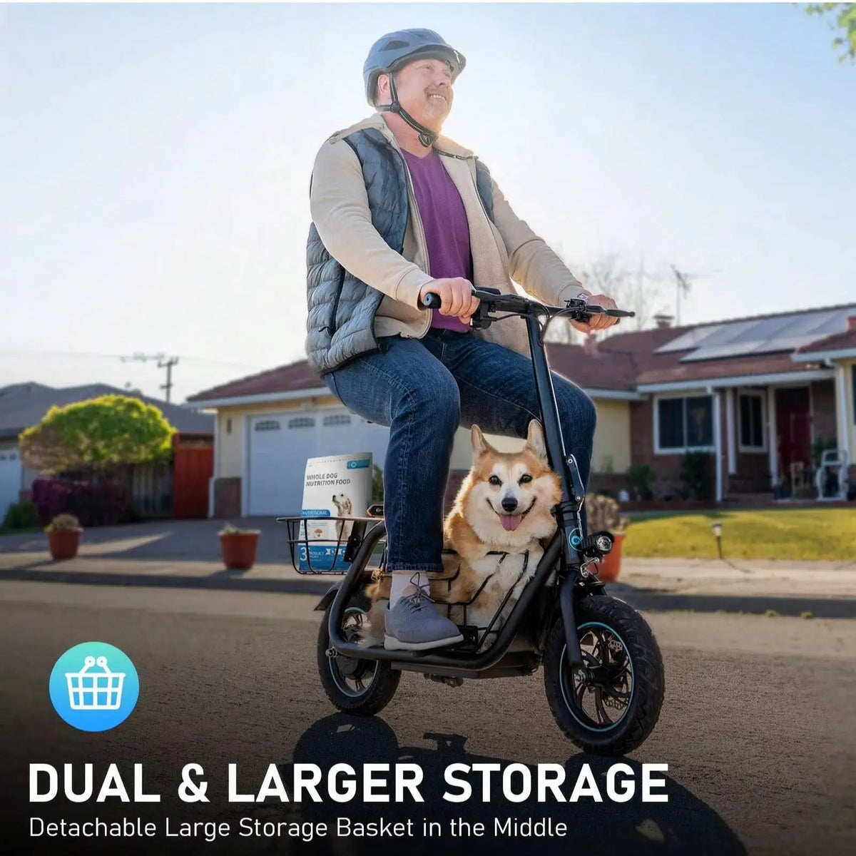 GYROSHOES Electric Scooter With Pet Basket And Padded Seat