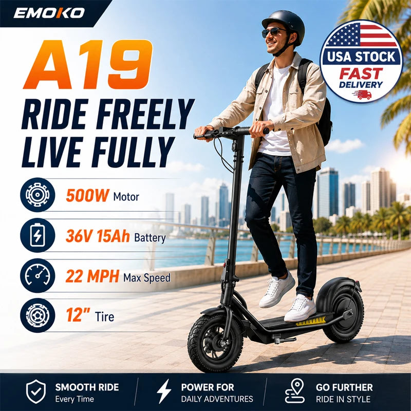 Foldable Electric Scooter With 500W Motor And Dual Brakes