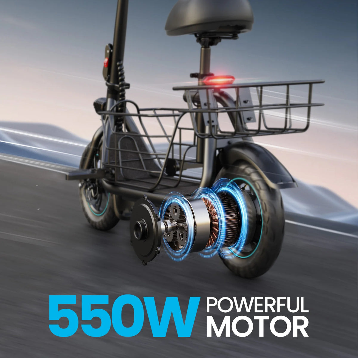 GYROSHOES Electric Scooter With Pet Basket And Padded Seat