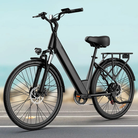 URLIFE E26 E-Bike 26x2 Inch Tires 48V 10.4Ah Removable Battery LCD Display 7-Speed Hydraulic Disc Brake Adult City Electric Bicycle