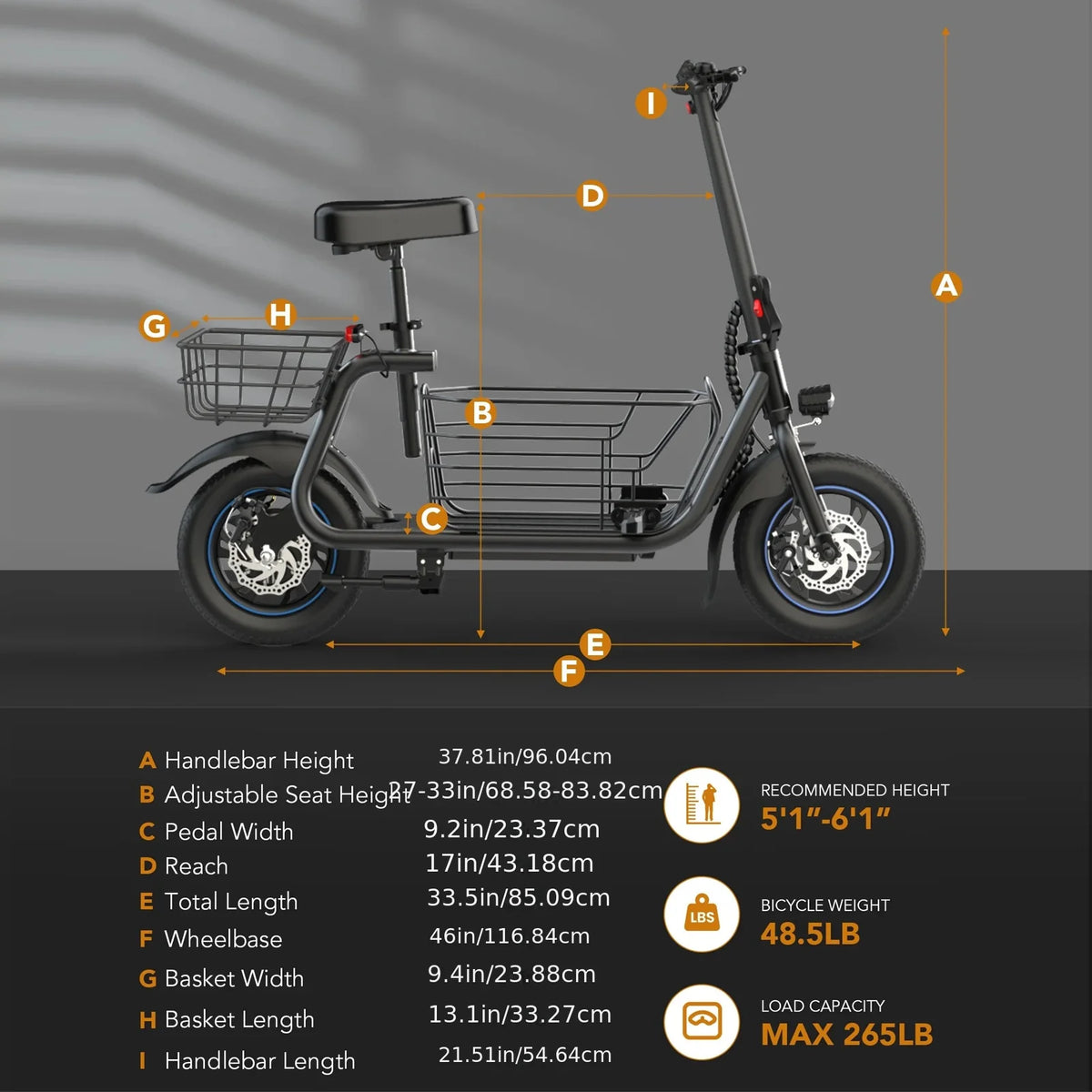 GYROSHOES Electric Scooter With Pet Basket And Padded Seat