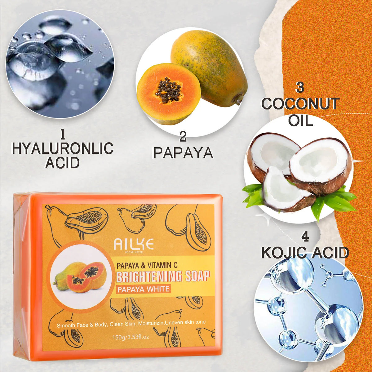 AILKE Glutathione Bleaching Women Skin Care Set, Eliminate Black Spot, Melasma, Hyperpigmentation, Moisturizing, Even Skin Tone