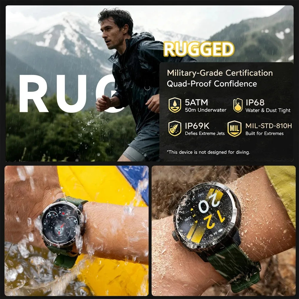 Ulefone Armor Watch Pro 1.5" AMOLED Smartwatch with Built-in GPS, Heart Rate Monitoring, Sports Watch for Men & Women