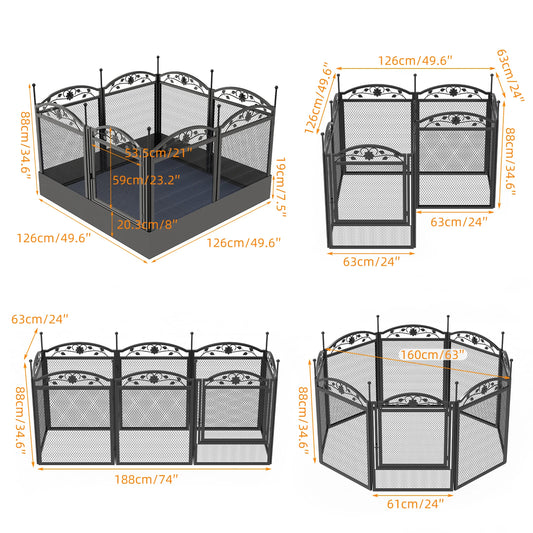 Bingopaw 8 Panel Dog Playpen - Heavy Duty Metal Safety Fence