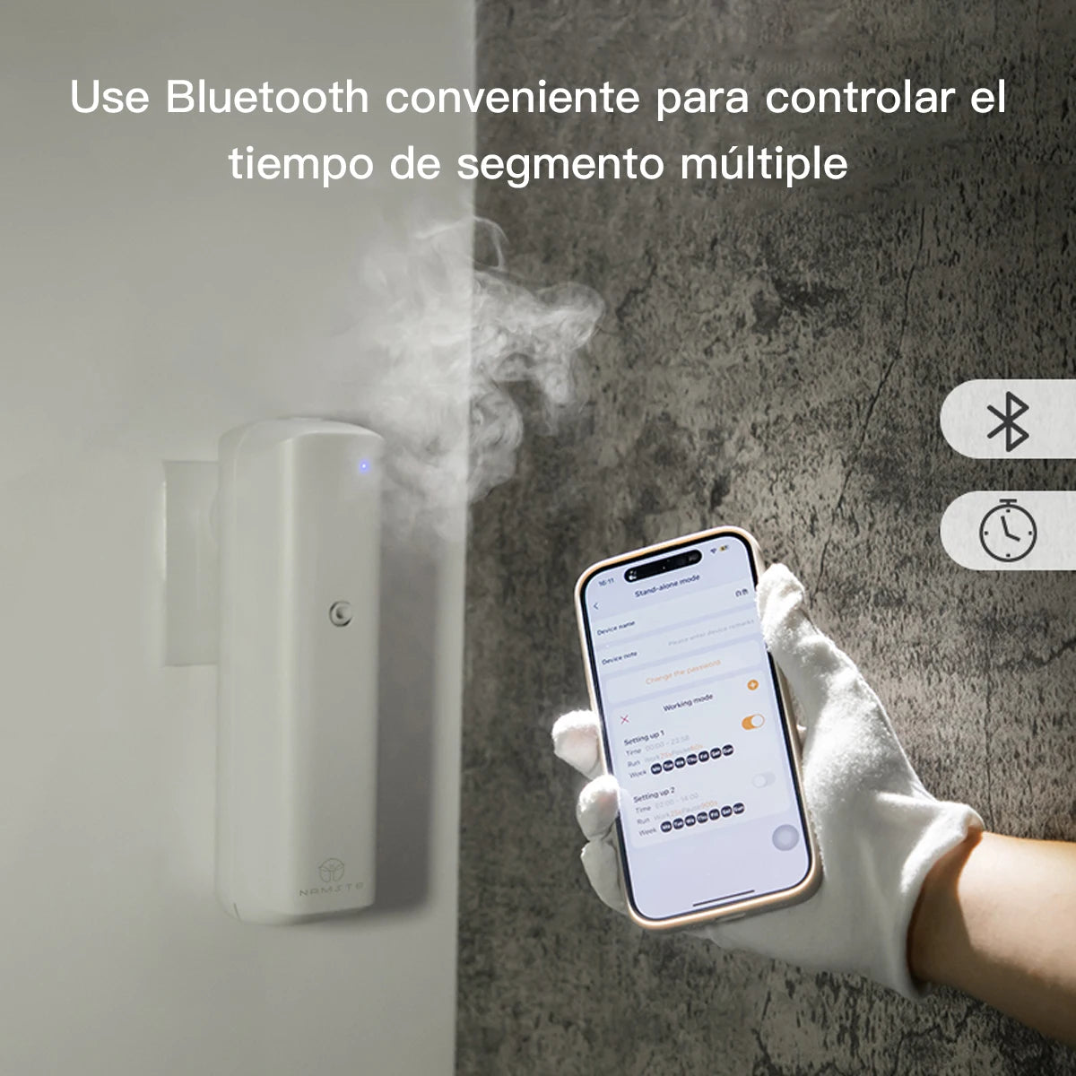 NAMSTE Aromatic Oil Diffuser Bluetooth Fragrance Diffuser Socket Style Aroma Oil Diffuser for Home Toilet Air Freshener Device