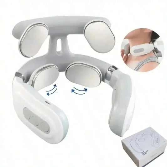 Lism Adjustable Four Head Neck Massager With Heating And Light