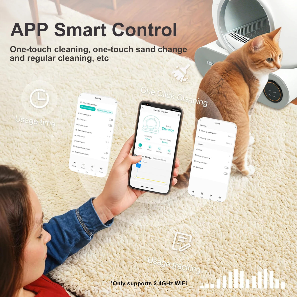 Doel Automatic Smart Self Cleaning Cat Litter Box With Wifi