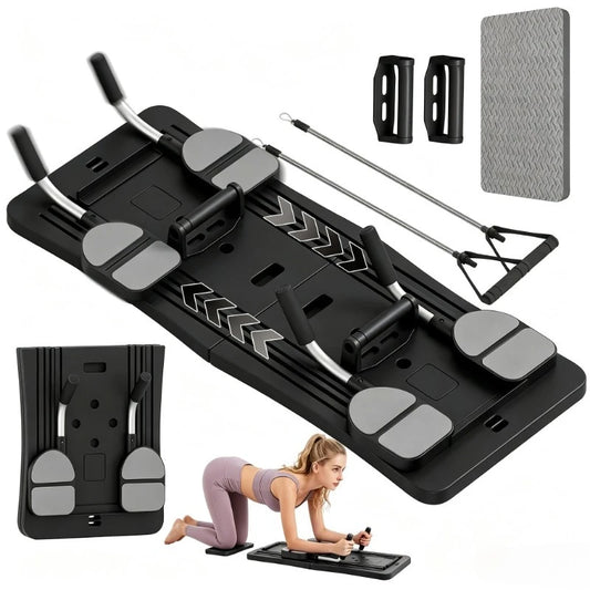 Foldable Core Workout Board With Push Up Handles And Bands