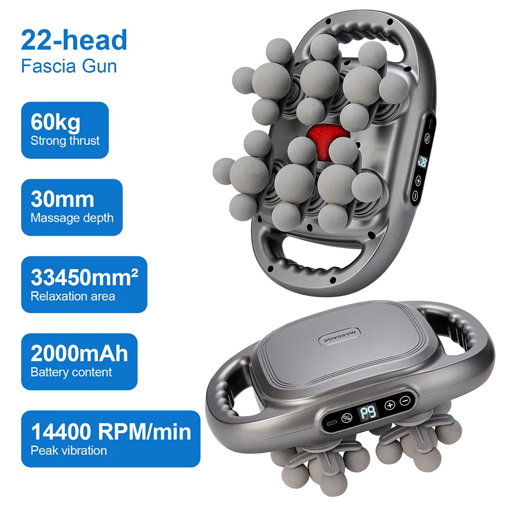 Foreverlily Fascia Massage Gun - 16 Heads For Deep Muscle Pain Relief