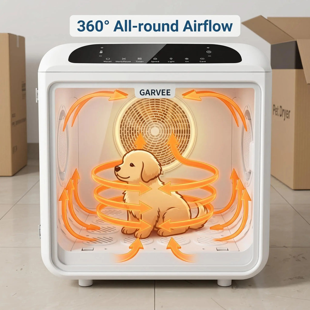Quiet Smart Temperature Control 360 Airflow Pet Dryer Box