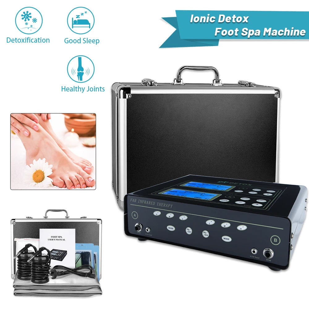 Salon Detox Spa Device - Dual Ionic Foot Bath And Infrared Waist Belt