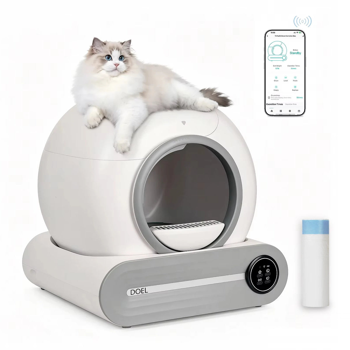 Doel Automatic Smart Self Cleaning Cat Litter Box With Wifi