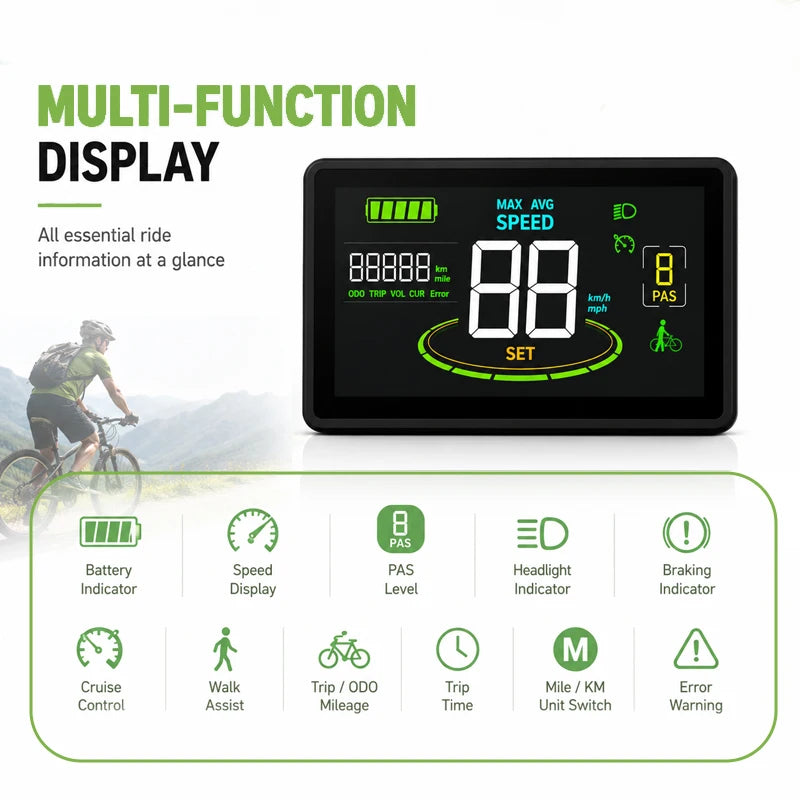 Haytrix Electric Bike LCD Display Control Panel With Waterproof Plug
