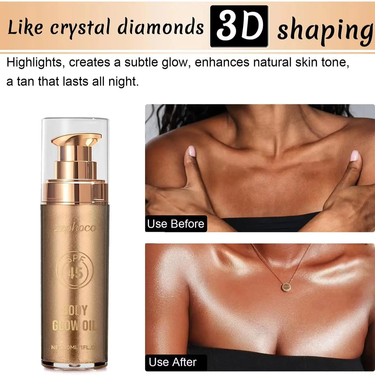 30ML Multi Color Body Shimmer Oil Coconut Fragrance Deep Moisturizing Enhance Smoothness UV Protection Refreshing Body Oil  Coconut Protection Oils