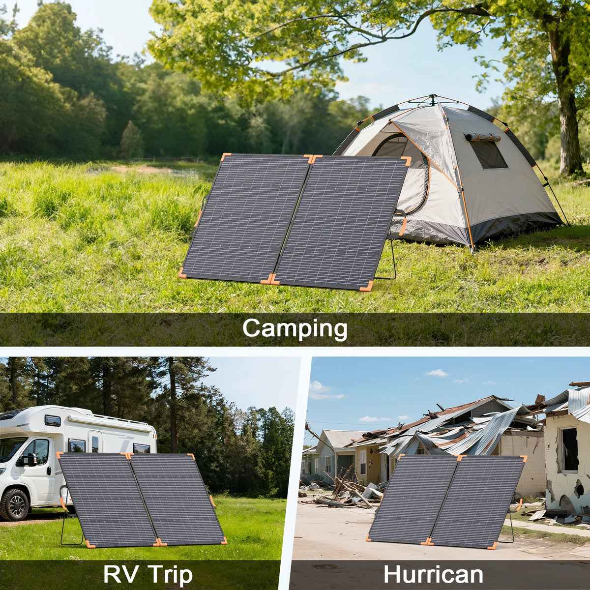 MHPOWOS Bifacial Foldable Solar Panel Waterproof Camping Charger