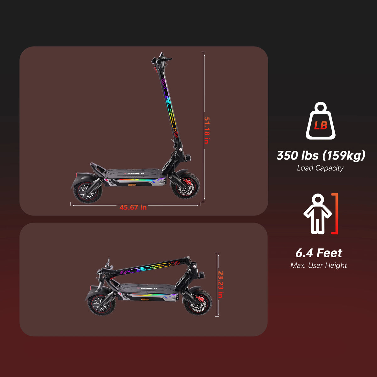 ZWHEEL GT1 Lite Dual Motor Electric Scooter With Long Range