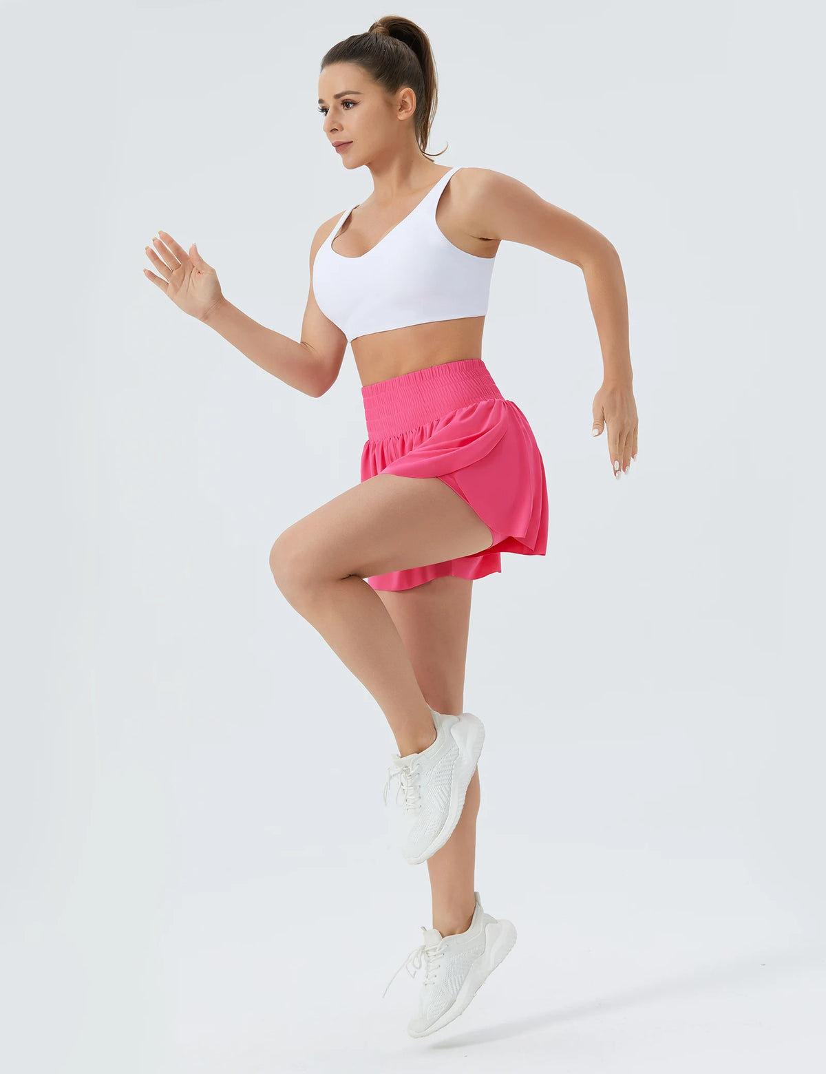 The Gym People Women High Waist Athletic Running Shorts