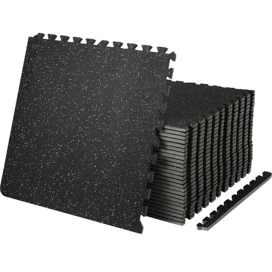 SucceBuy Interlocking Gym Floor Mats EVA Rubber Top Waterproof