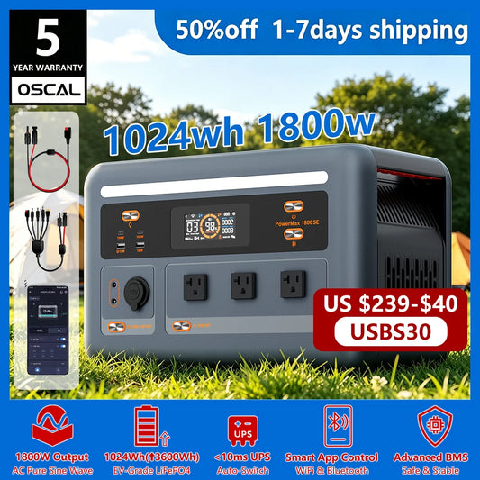 Oscal Powermax 1800SE 1024Wh Portable Power Station Generator