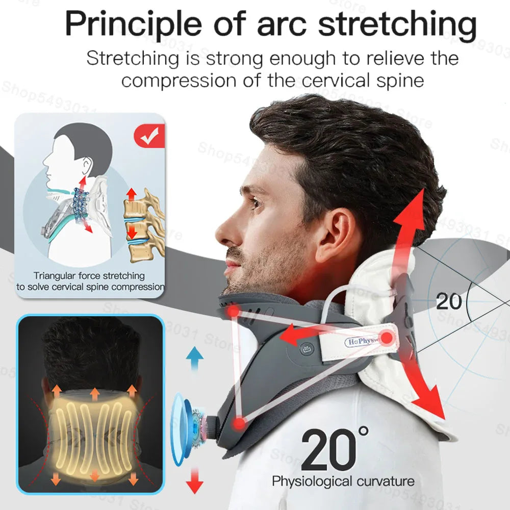 Cervical Neck Traction Device, Neck Stretcher for Neck Traction and Support, Adjustable Neck Traction Devices for Home Use