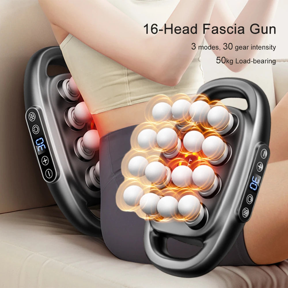 Foreverlily Fascia Massage Gun - 16 Heads For Deep Muscle Pain Relief