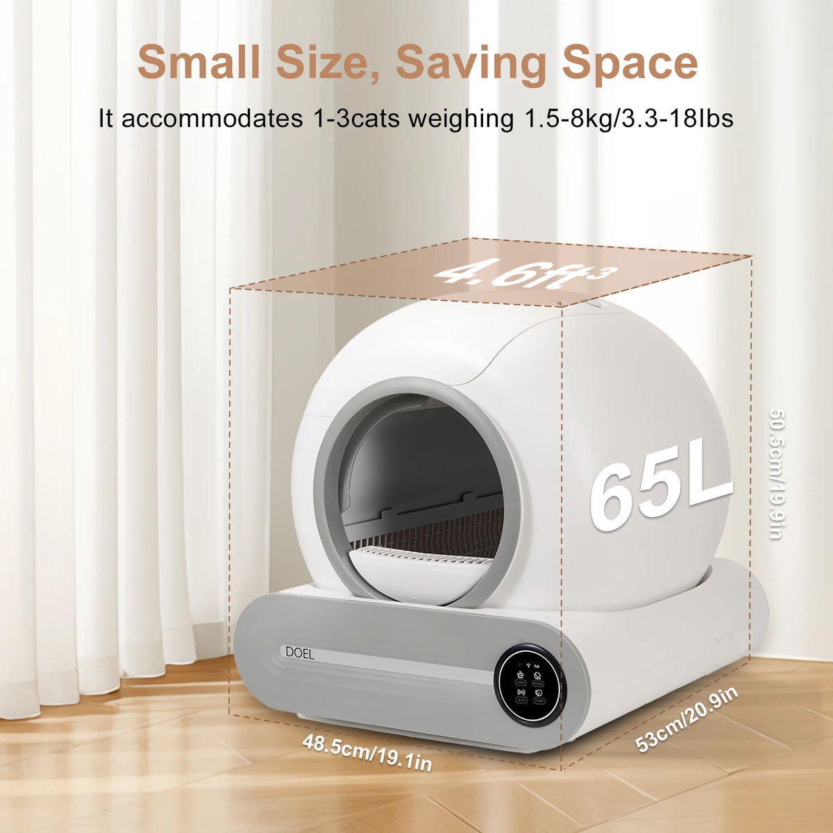 Doel Automatic Smart Self Cleaning Cat Litter Box With Wifi