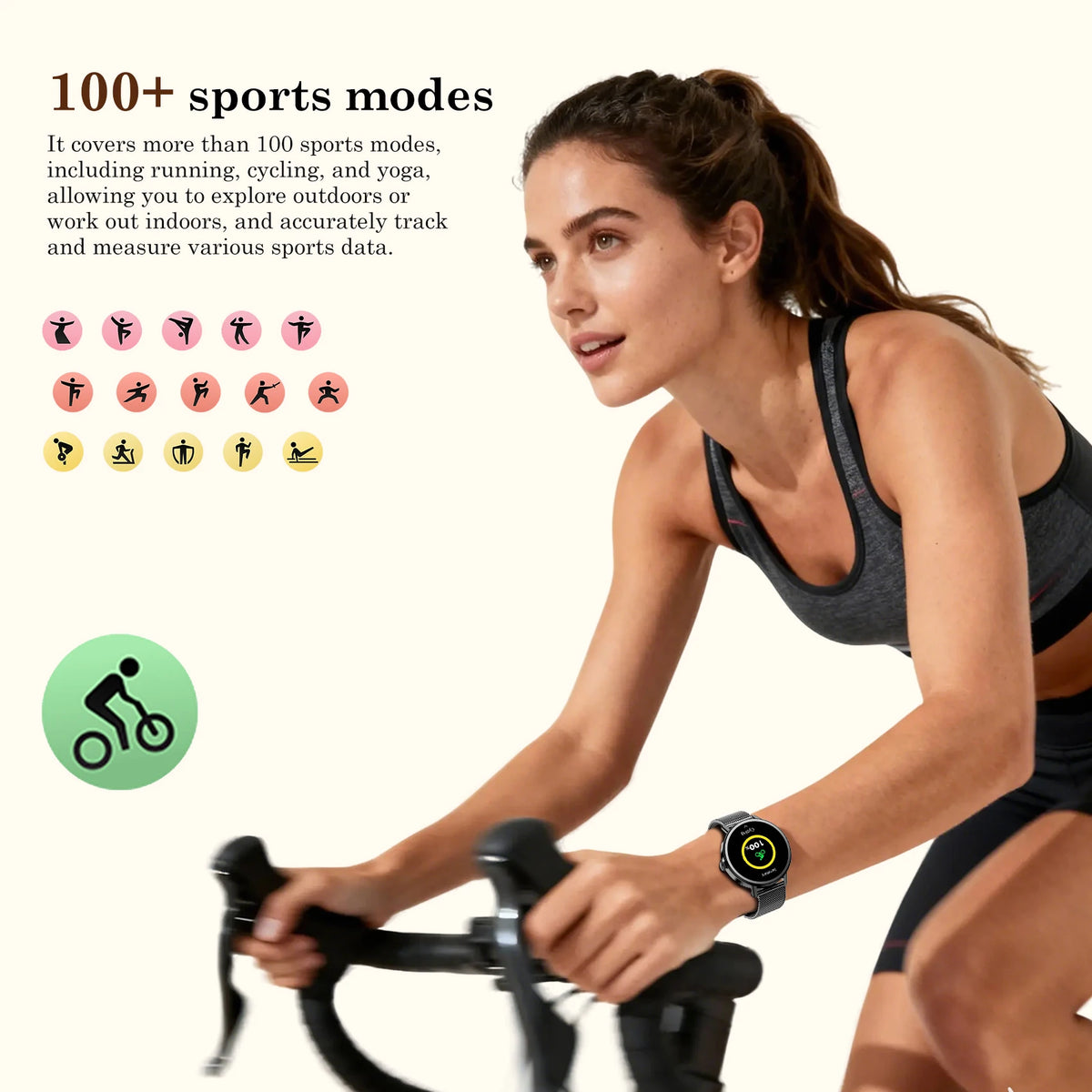 Blackview X30 Women's Smartwatch with Health Monitor Fitness Tracker 1.26” AMOLED Screen Bluetooth Smartwatch for Android IOS