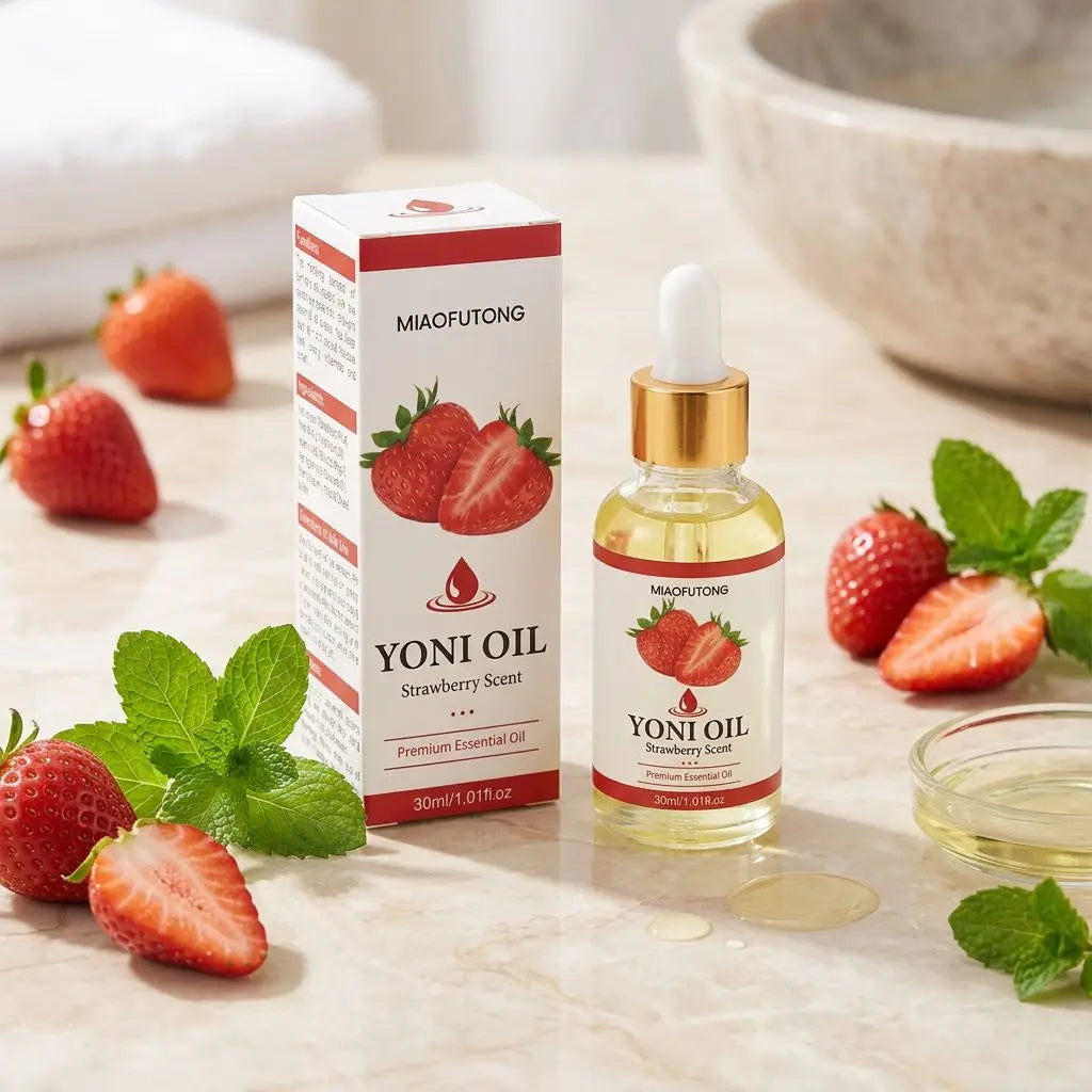 1/2Pc Strawberry Scent Intimate Care Essential Oil Gentle Private Area Body Oil Daily Intimate Body Care Oil for Women 30ml
