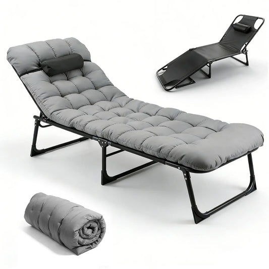 Premium Folding Lounge Chair - 330lb Heavy Duty Reclining Design