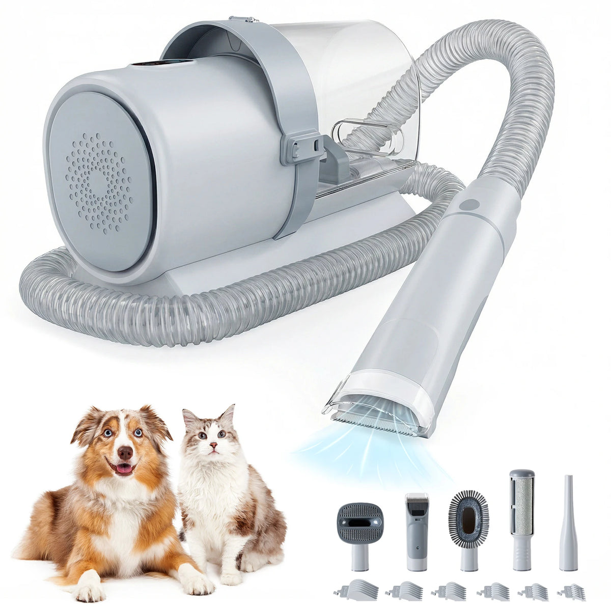 Professional Pet Grooming Vacuum Kit With Silent Clippers And Tools