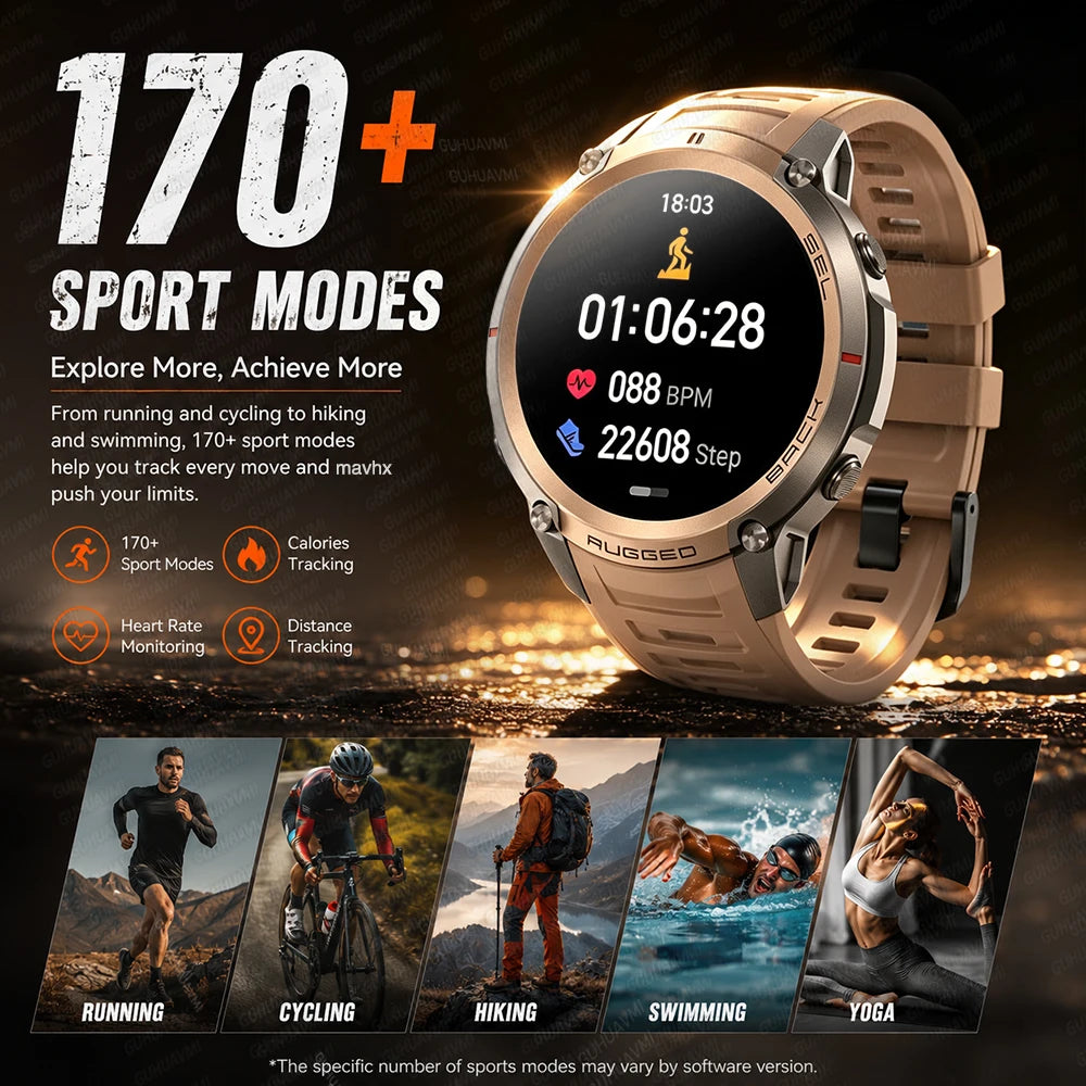 Military GPS Smart Watch Bluetooth Call Waterproof Outdoor Sports Tracker