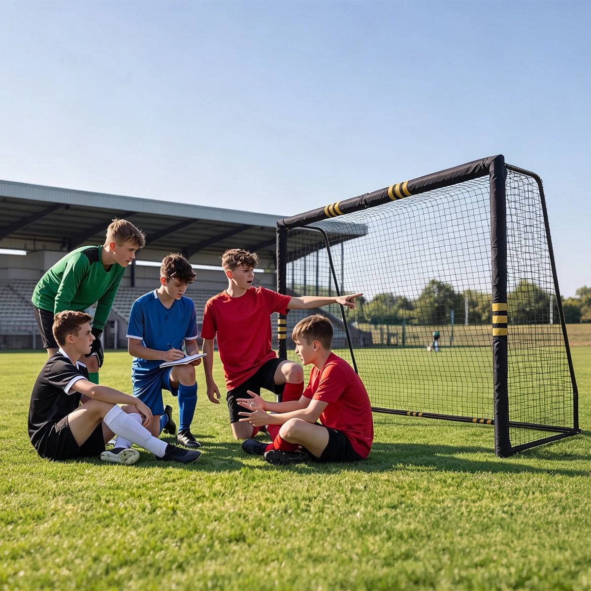 HiMISS Heavy Duty Steel Backyard Soccer Goal Training Net