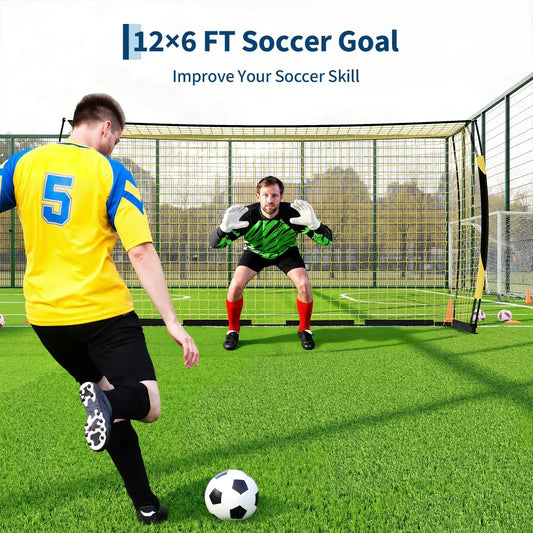 HiMISS Foldable Soccer Goal With Carry Bag For Backyard Training