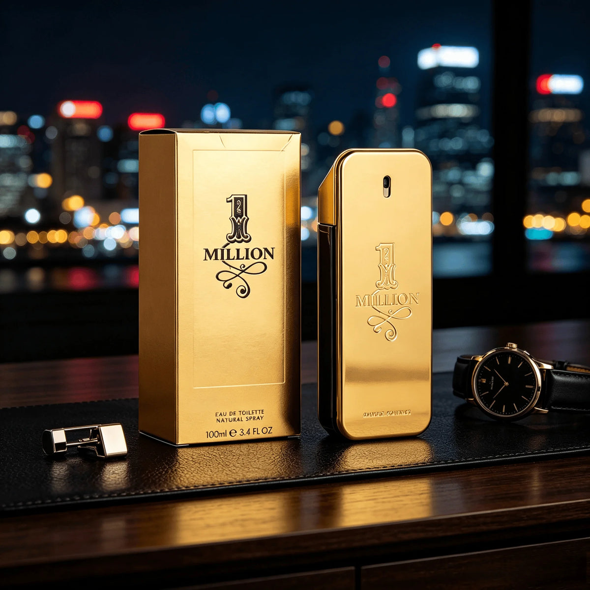 Rabanne 1 Million Eau De Toilette 100ml, Luxury Men's Perfume Spray, Long-Lasting Woody Spicy Fragrance for Men