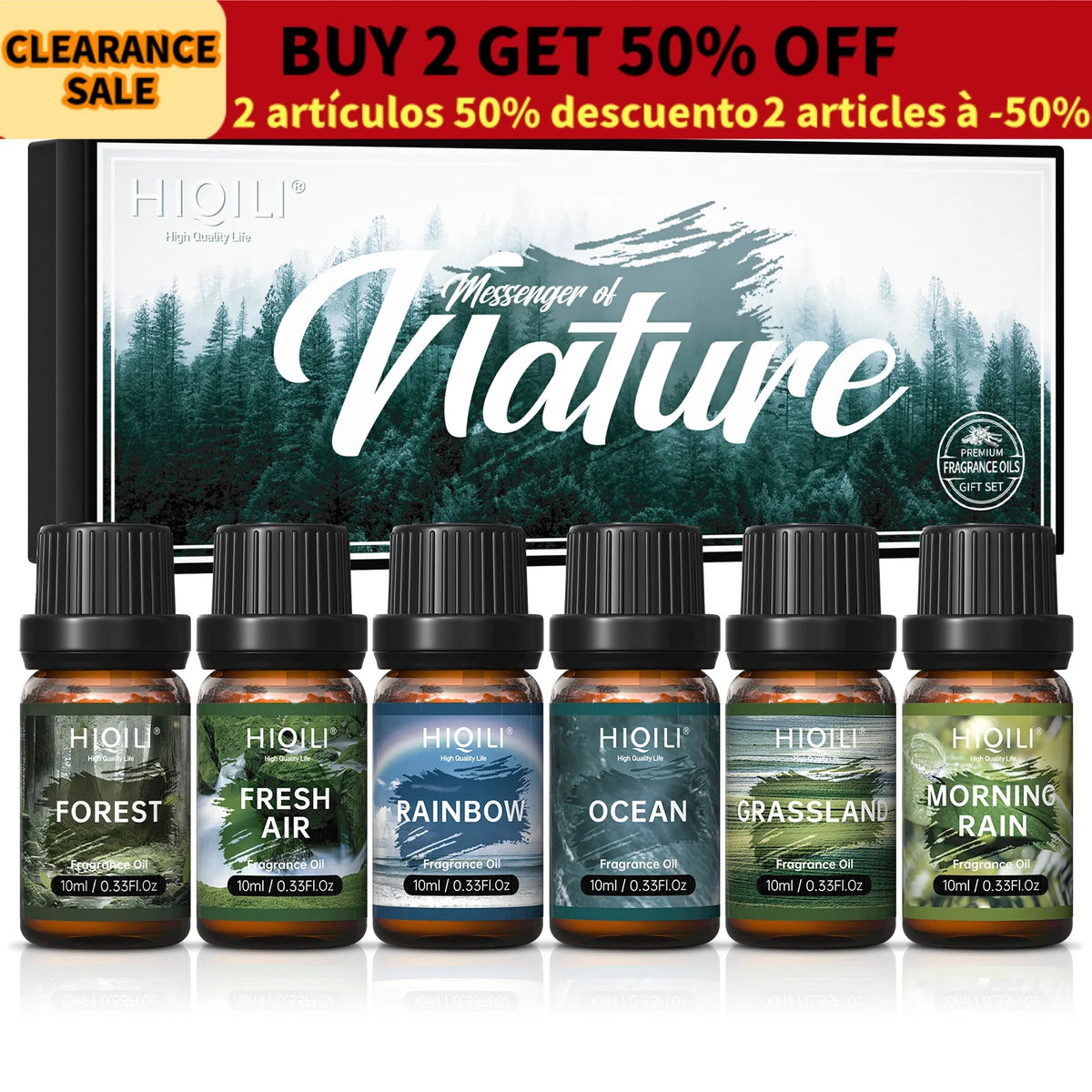 HIQILI Nature Theme Fragrance Oil Gift Set For Aromatherapy