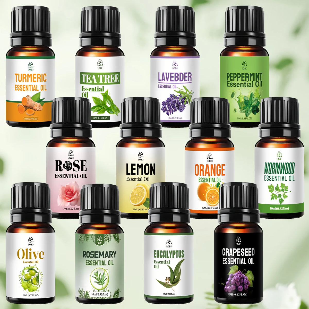 12pc Skin Care Blend Essential Oil - Natural Plant Extract, Used For Massage, Skin Care, Facial, Hair Skin Care Oil, Rich And Long-lasting Fragrance Essential Oil.