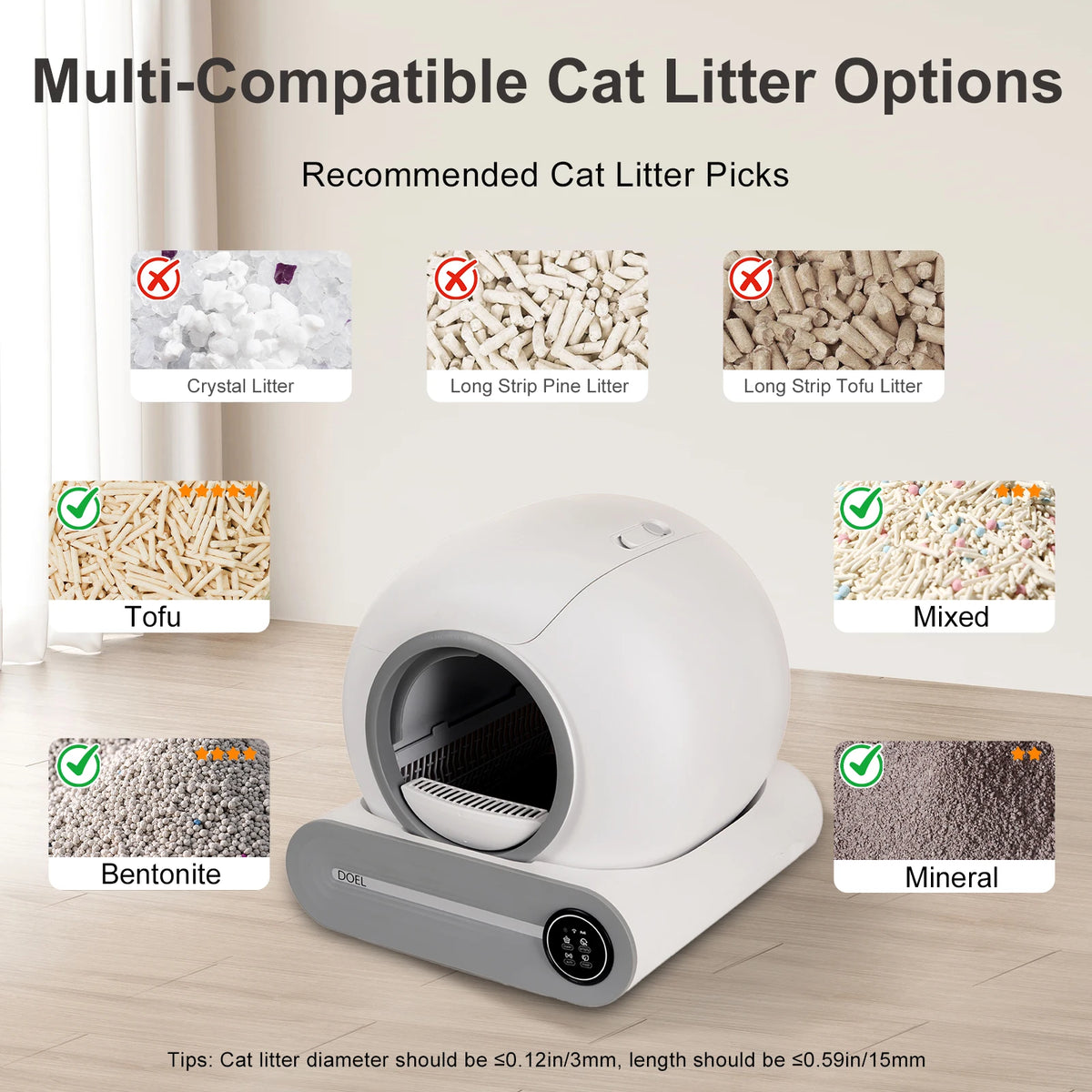 Doel Automatic Smart Self Cleaning Cat Litter Box With Wifi