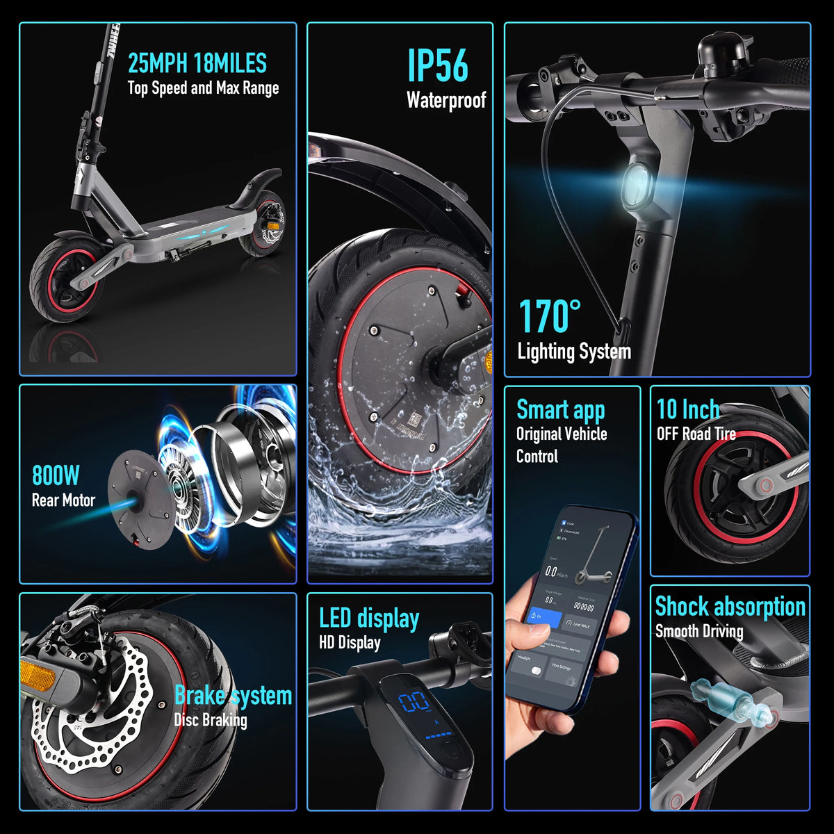 ZWHEEL ZSA Plus Foldable Electric Scooter With App Control